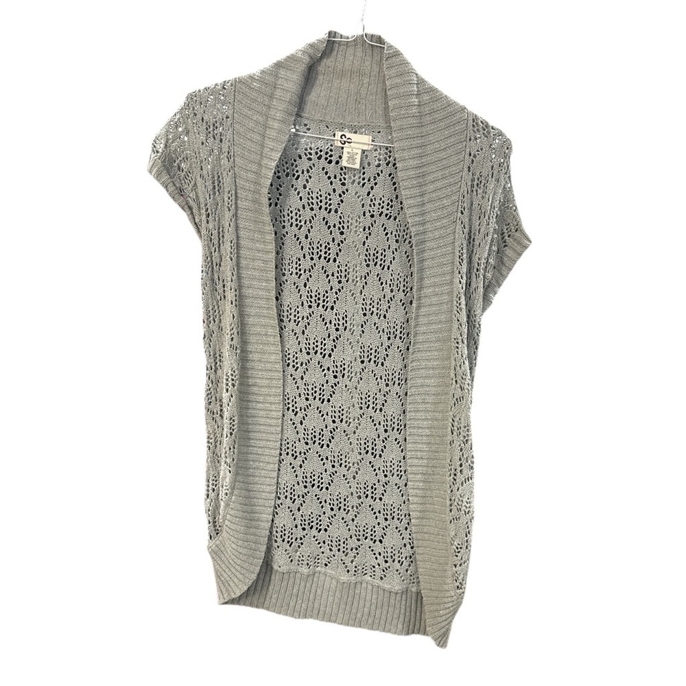 So Women's Open Knit Short Sleeve Cardigan
